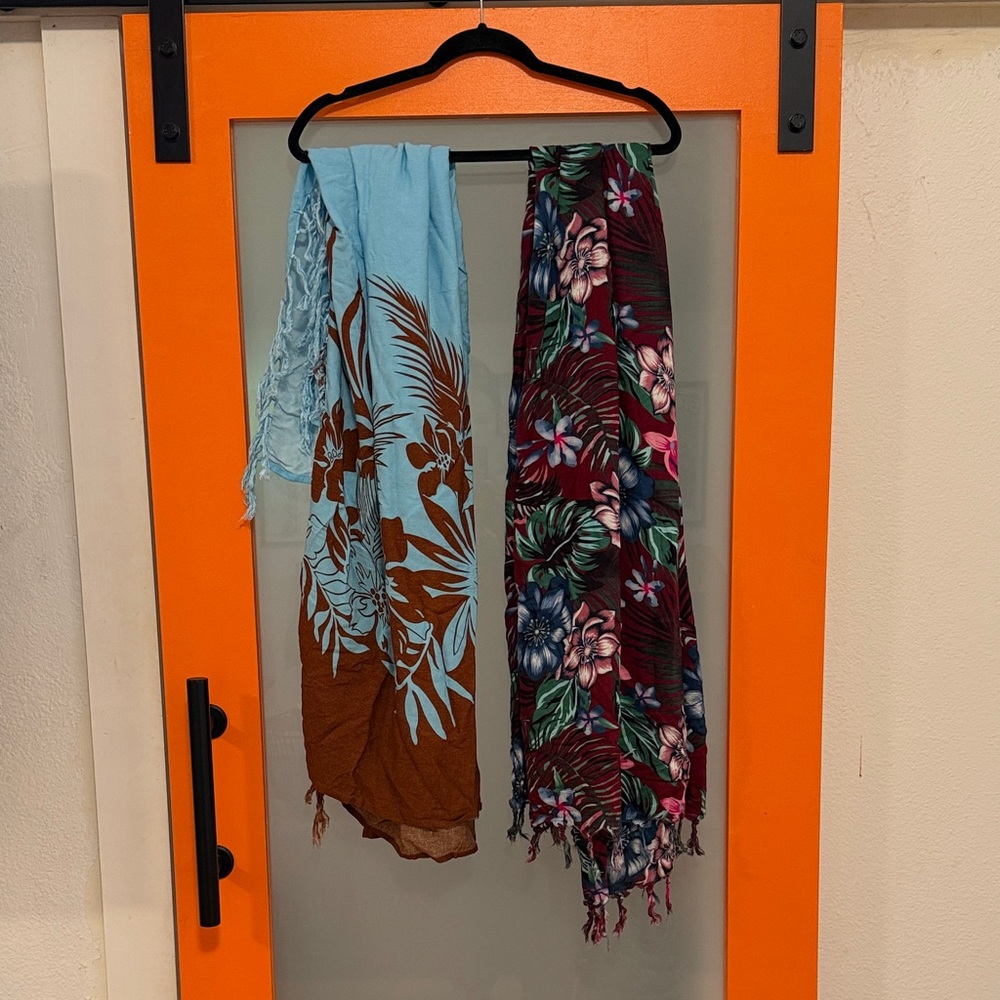 Hawaiian Floral beach cover ups or scarves!